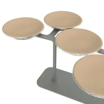 My Glass Studio Food Display Stand, Beige - Set of 2 - 101.5 x 22.5 x 12.6 cm