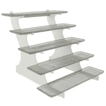 My Glass Studio Tiered Serving Platter, Grey - Set of 2 - 64.0 x 61.5 x 55 cm