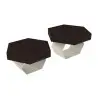 My Glass Studio Food Display Risers, Grey - Set of 2 - 55.0 x 26.0 x 17 cm