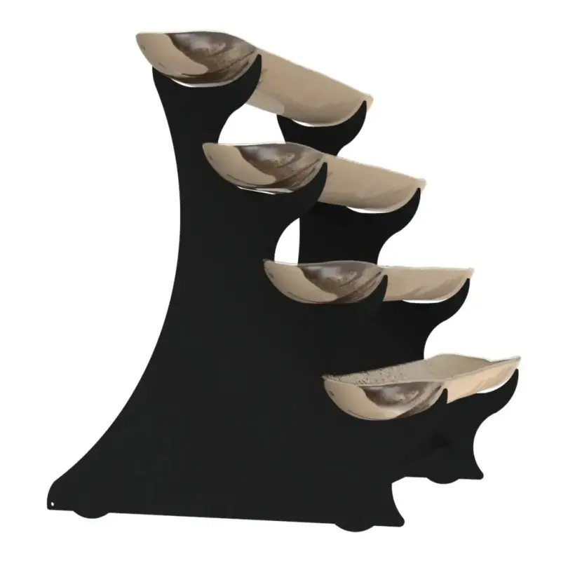 My Glass Studio Serving Bowl & Stand, Beige - Set of 2 - 61.0 x 45.0 x 49.0 cm - MyGlassStudio