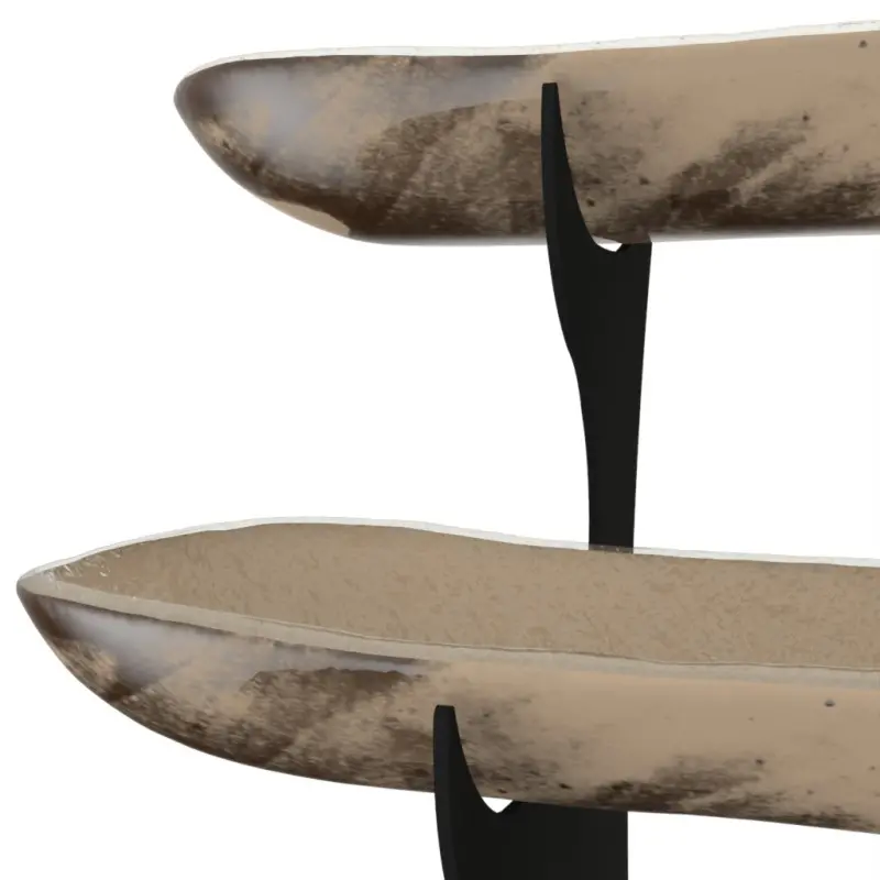 My Glass Studio Serving Bowl & Stand, Beige - Set of 2 - 61.0 x 45.0 x 49.0 cm - MyGlassStudio