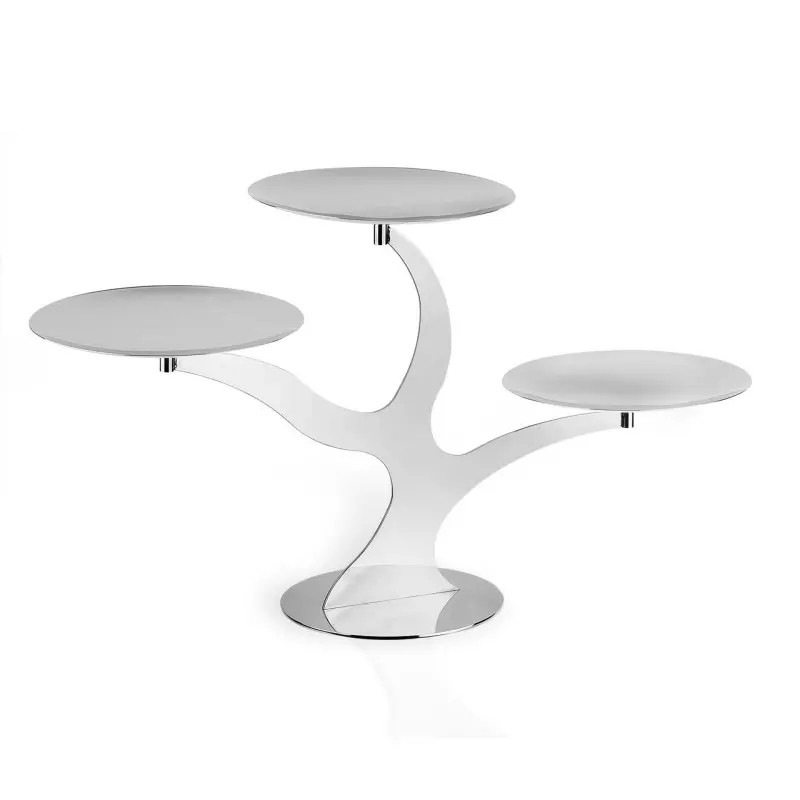 Gold Plated Stand 3 Rounded Plates - 60 x 20 cm H: 32 cm Gold Plated Stand 3 Rounded Plates - 60 x 20 cm H: 32 cm