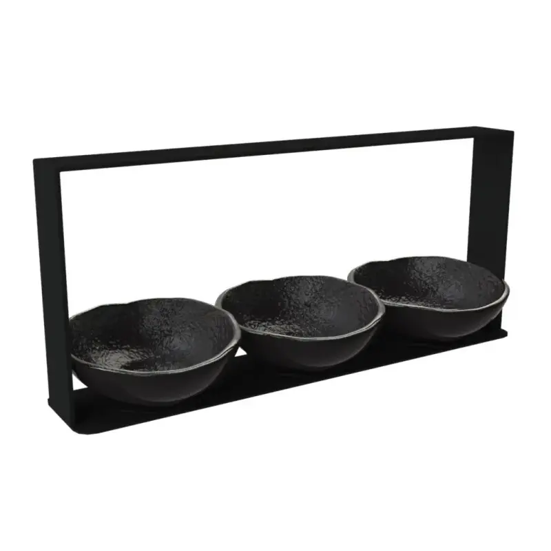 My Glass Studio Nut Bowl, Black - Set of 4 - 31.0 x 6.0 x 14 cm