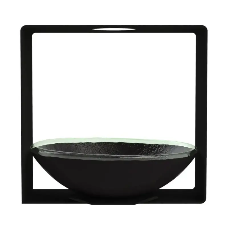 My Glass Studio Nut Bowl, Black - Set of 2 - 14.4 x 13.8 x 13.7 cm - MyGlassStudio