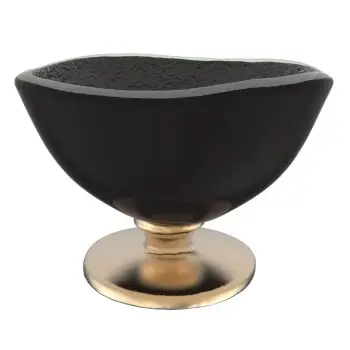 My Glass Studio Dessert Bowl, Black - Set of 10 - Dia: 10 cm, H: 7 cm