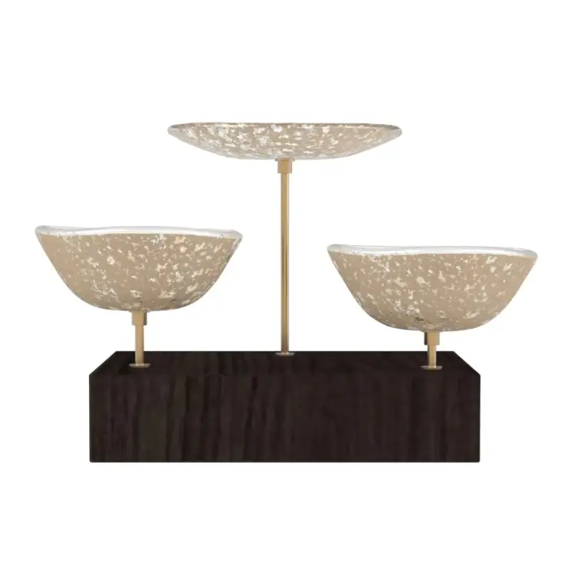 My Glass Studio Nut Bowl, Beige - Set of 4 - 17.5 x 11.0 x 15.0 cm - MyGlassStudio