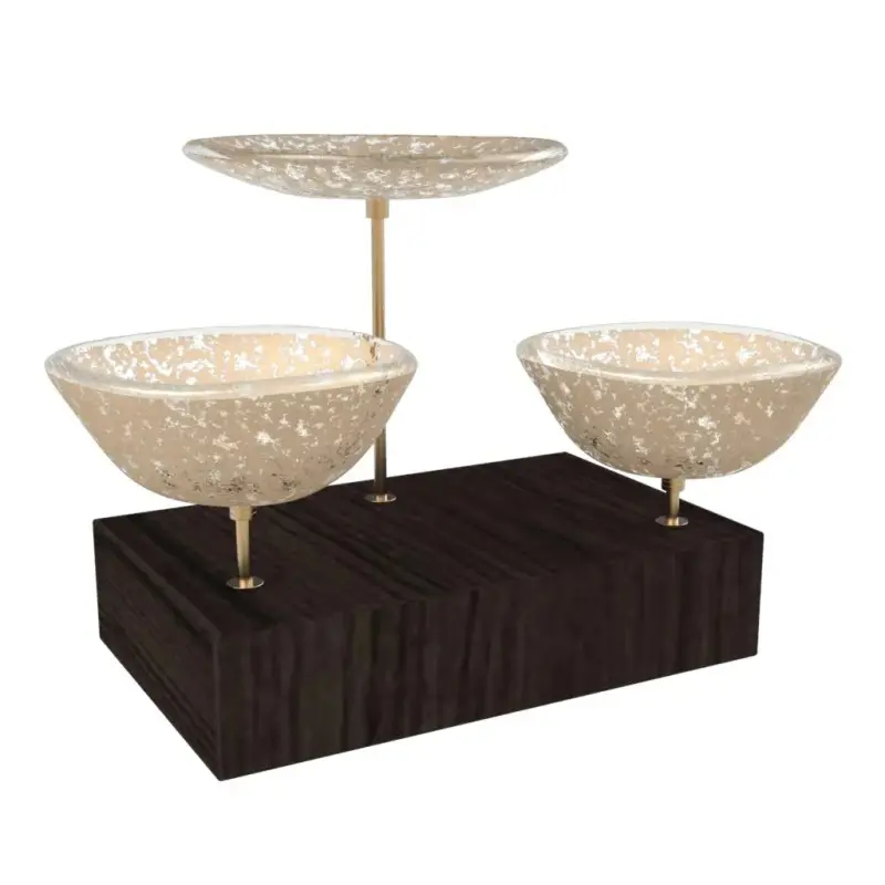 My Glass Studio Nut Bowl, Beige - Set of 4 - 17.5 x 11.0 x 15.0 cm - MyGlassStudio