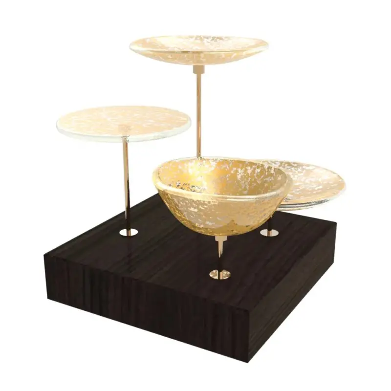 My Glass Studio Nut Bowl, Gold - Set of 4 - 21.5 x 21.5 x 19 cm