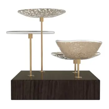 My Glass Studio Nut Bowl, Beige - Set of 4 - 21.5 x 21.5 x 19 cm