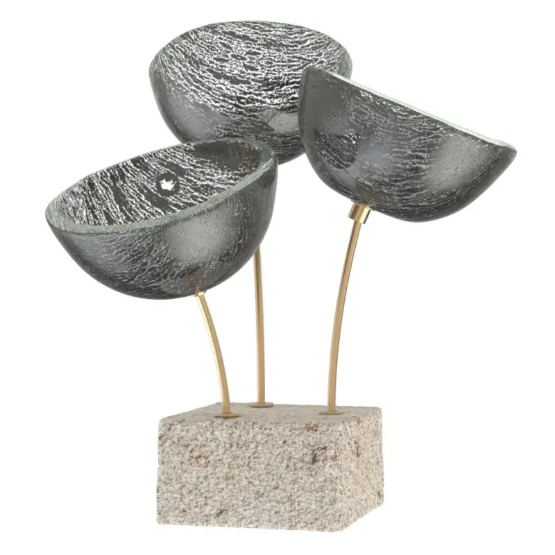 My Glass Studio Nut Bowl, Grey - Set of 3 - Dia: 15 cm, H: 18 cm My Glass Studio Nut Bowl, Grey - Set of 3 - Dia: 15 cm, H: 18 cm