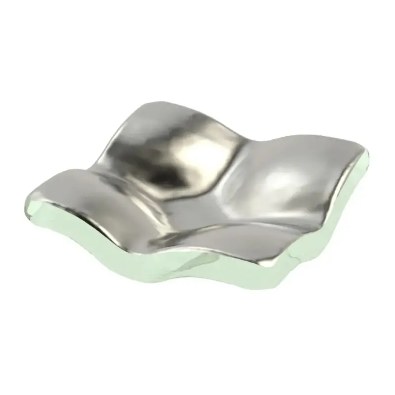 My Glass Studio Ashtray, Silver - Set of 4 - 14.0 x 14.0 x 4 cm