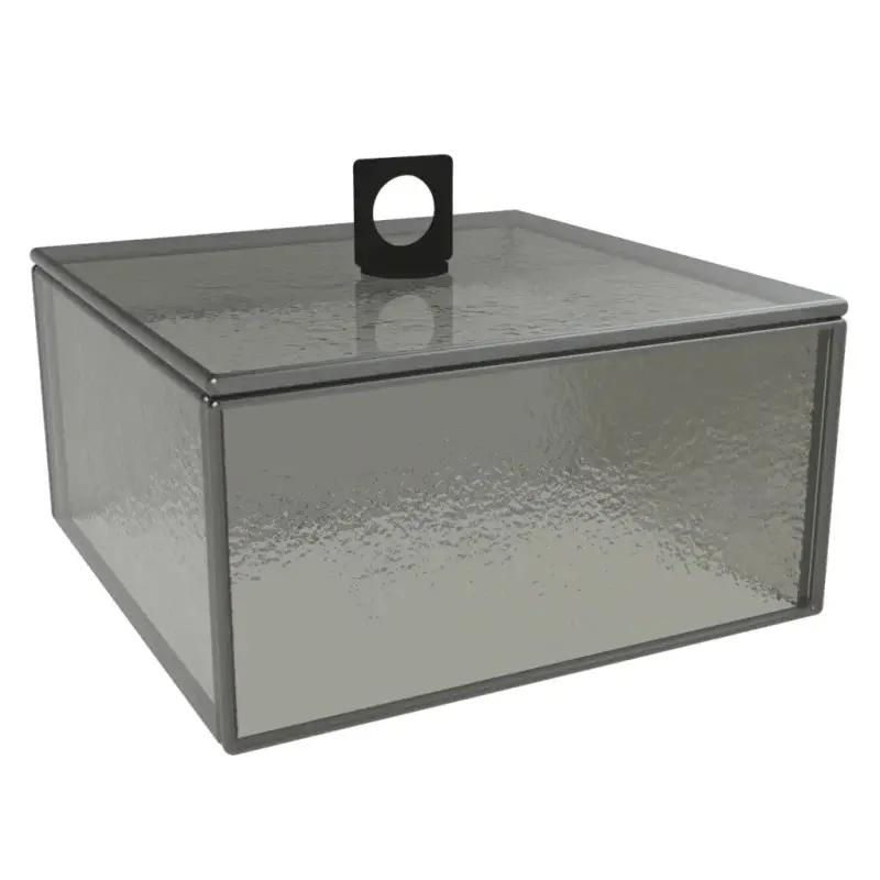 My Glass Studio Glass Food Cover, Grey - Set of 4 - 17.5 x 17.5 x 12.0 cm My Glass Studio Glass Food Cover, Grey - Set of 4 - 17.5 x 17.5 x 12.0 cm