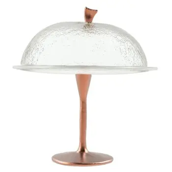 My Glass Studio Cake Stand & Dome, Clear - Set of 4 - Dia: 24 cm, H: 26 cm