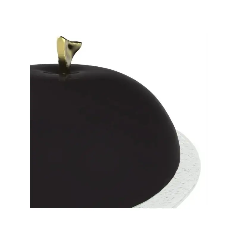 My Glass Studio Cake Stand & Dome, Black - Set of 4 - Dia: 24 cm, H: 26 cm