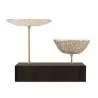My Glass Studio Nut Bowl, Beige - Set of 4 - 17.5 x 8.0 x 15.0 cm - MyGlassStudio