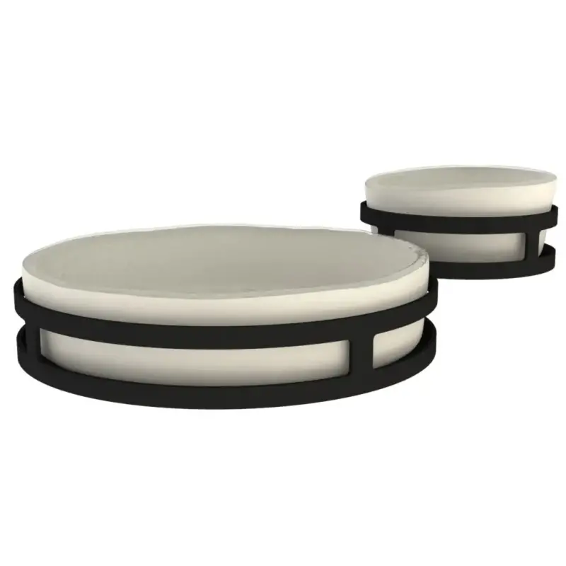 My Glass Studio Chip Dip Server, Cream - Set of 2 - 29.0 x 18.5 x 8.0 cm