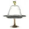 My Glass Studio Dome Plate Cover, Black - Set of 4 - Dia: 17 cm, H: 18 cm