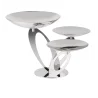 Gold Plated Rotating Stand With 3 Rounded Plates (2 Plates Dia: 14 cm & 1 Plate Dia: 20 cm) - Dia: 34 cm H: 20 cm - Elleffe Design
