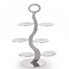 Gold Stand With 6 Small Plates - Dia: 21 cm H: 28 cm