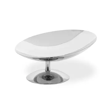 Polished Black Tilted Centerpiece - Dia: 28 cm H: 15 cm