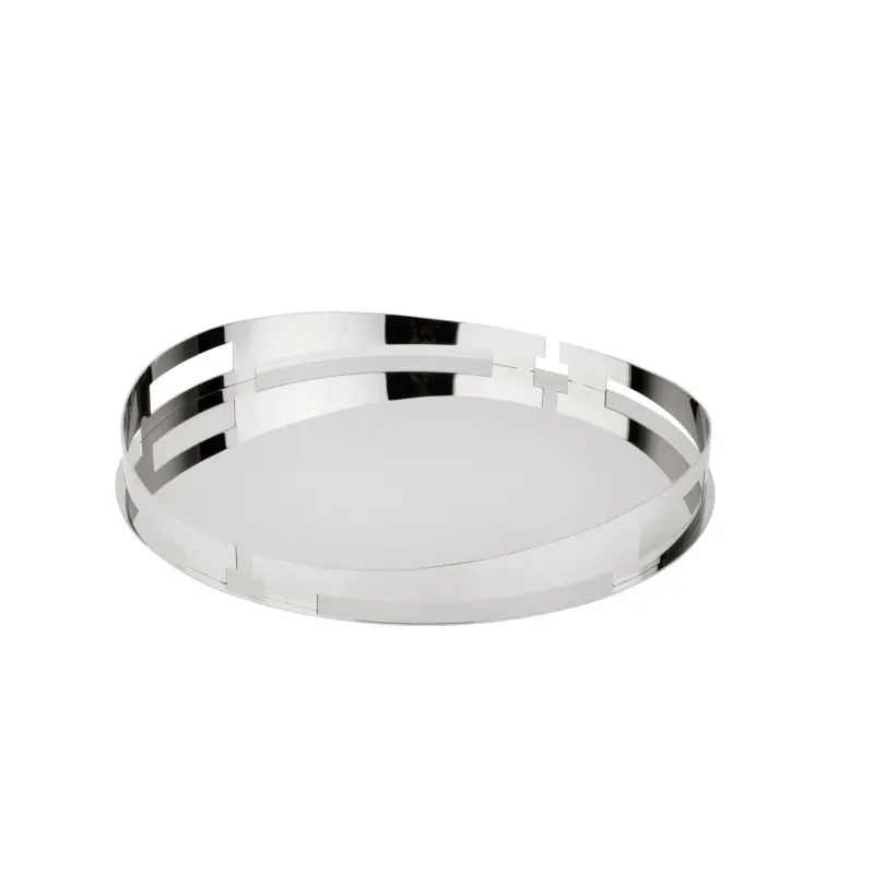 Polished Black Round Tray - Dia: 28 cm H: 4 cm Polished Black Round Tray - Dia: 28 cm H: 4 cm