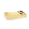 Gold Plated Rectangular Tray - 35 x 25 cm H: 4.5 cm - Elleffe Design