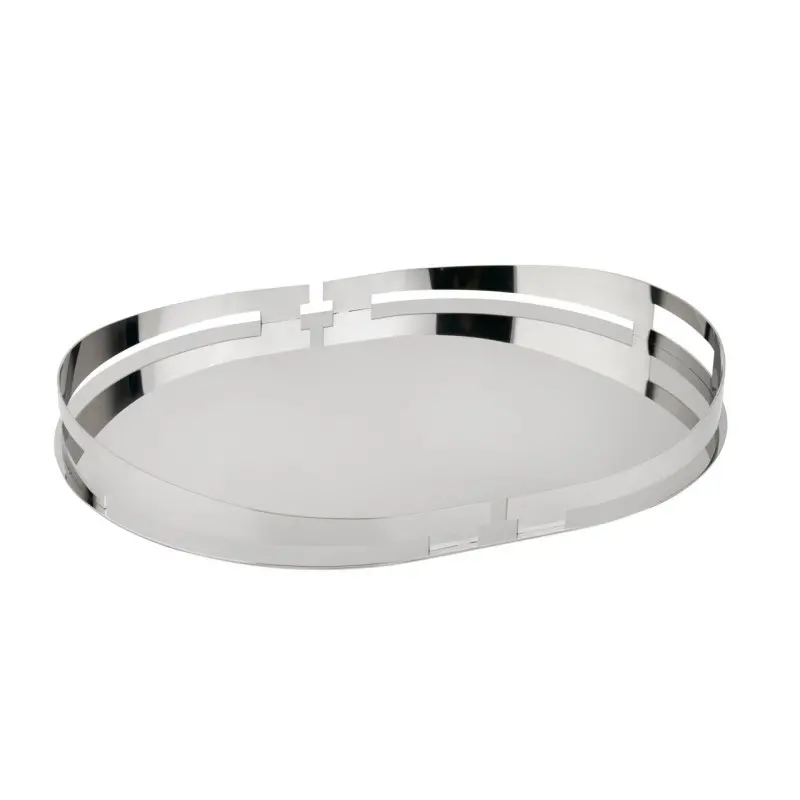 Gold Plated Oval Tray - 37 x 27 cm H: 4.5 cm