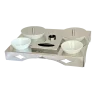Gold Concept Tray With 2 Ceramic Cups - Dia: 16 cm & 2 Ceramic Cups - Dia: 11 cm - 45 x 35 cm H: 6 cm