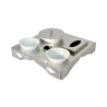 Gold Concept Tray With 1 Ceramic Cup - Dia: 16 cm & 2 Ceramic Cups - Dia: 11 cm - 35 x 35 cm H: 6 cm
