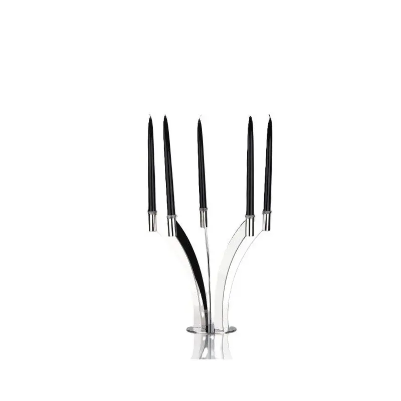 Gold Plated 5 Flame Candleholder - 36.5 x 40 cm H: 35 cm