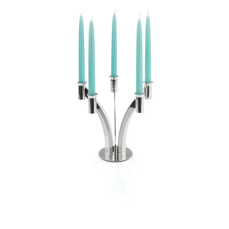 Polished 5 Flame Candleholder - Dia: 28 cm H: 25 cm Polished 5 Flame Candleholder - Dia: 28 cm H: 25 cm