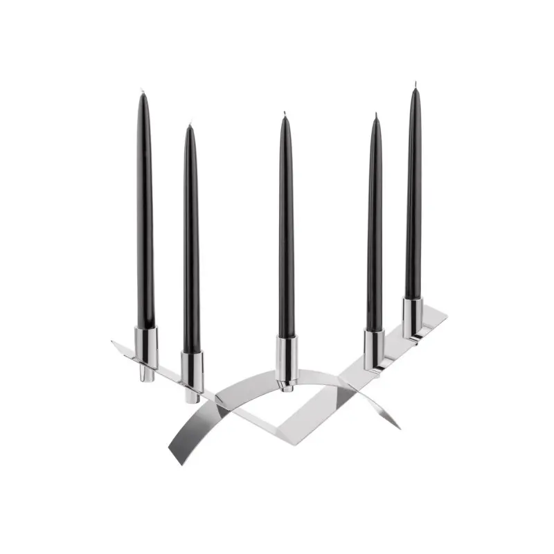Gold Plated 5 Flame Candleholder - 50 x 7 cm H: 19 cm