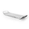 Polished Black Rectangular Porcelain Dish With Stainless Steel Holder - 53 X 20 H: 3.5 cm