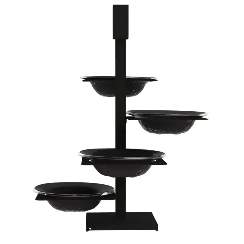 My Glass Studio Appetizer Server, Black - Set of 2 - 32.6 x 32.6 x 43.2 cm