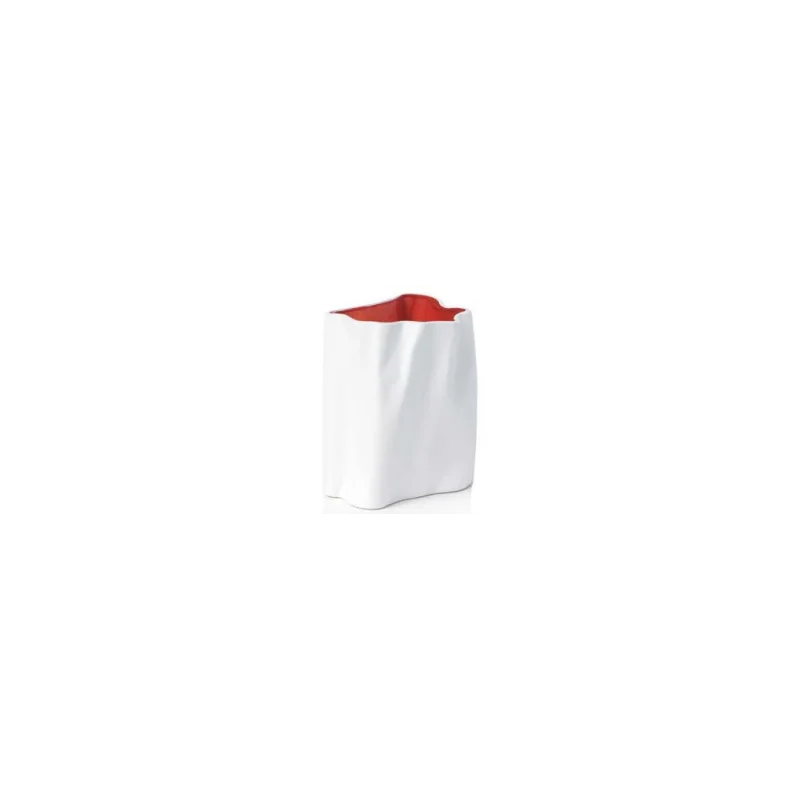 Paper Collection Vase Short Red Matte White - 6.5 in L x 6.5 in W x 7 in H Paper Collection Vase Short Red Matte White - 6.5 in L x 6.5 in W x 7 in H