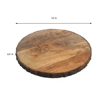 Napa Collection Round Bark Platter - 14 in L x 14 W x ..75 in H