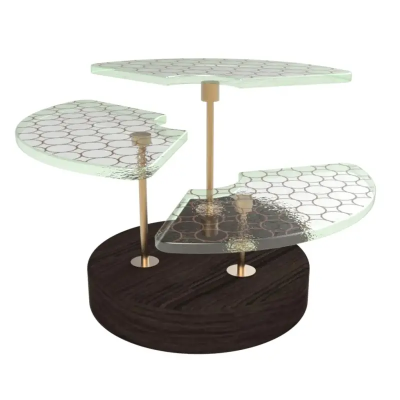 My Glass Studio Petit Fours Stand, Brown - Set of 4 - Dia: 18 cm, H: 12 cm
