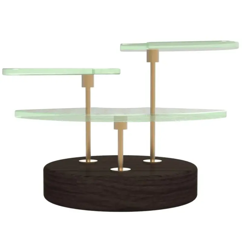 My Glass Studio Petit Fours Stand, Brown - Set of 4 - Dia: 18 cm, H: 12 cm