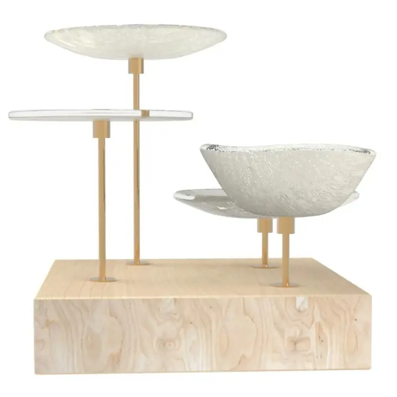 My Glass Studio Petit Fours Stand, White - Set of 4 - 21.5 x 21.5 x 19 cm