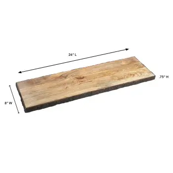 Napa Collection Rectangle Bark Plank Lg - 15.5 in L x 12.8 in W x 3.5 in