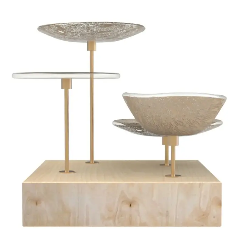 My Glass Studio Nut Bowl, Beige - Set of 4 - 21.5 x 21.5 x 19 cm