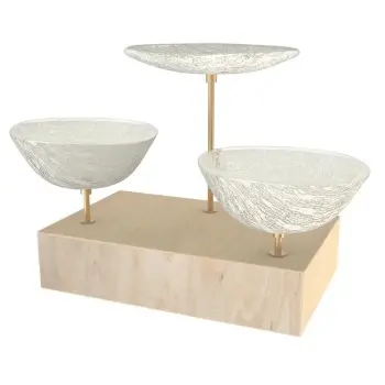 My Glass Studio Nut Bowl, Cream - Set of 4 - 17.5 x 11.0 x 15.0 cm