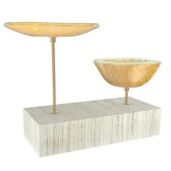 My Glass Studio Nut Bowl, Gold - Set of 4 - 17.5 x 8.0 x 15.0 cm