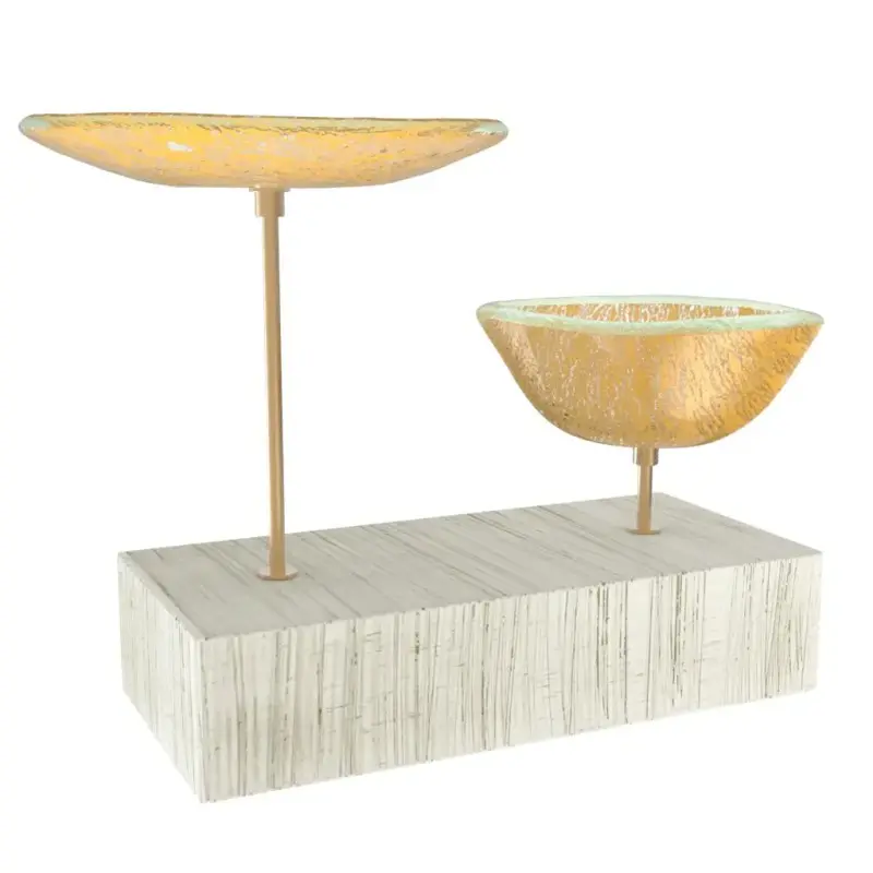 My Glass Studio Nut Bowl, Gold - Set of 4 - 17.5 x 8.0 x 15.0 cm