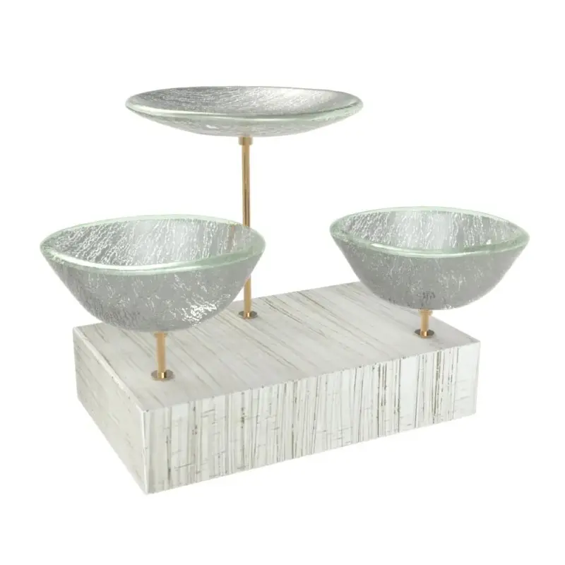 My Glass Studio Nut Bowl, Grey - Set of 4 - 17.5 x 11.0 x 15.0 cm