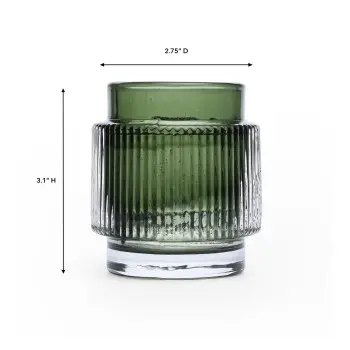 Monda Collection Votive Green - 3.31 in Dia x 3.31 in H - Set of 24