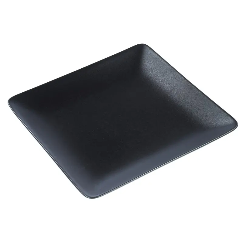 Milano Collection Square plate Black - 10.6 in Dia x 1.25 in H - Set of 4