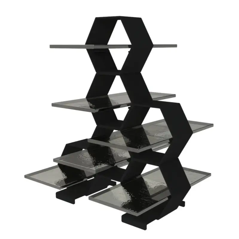 My Glass Studio Petit Fours Stand, Grey - Set of 3 - 23.7 x 20.0 x 28 cm