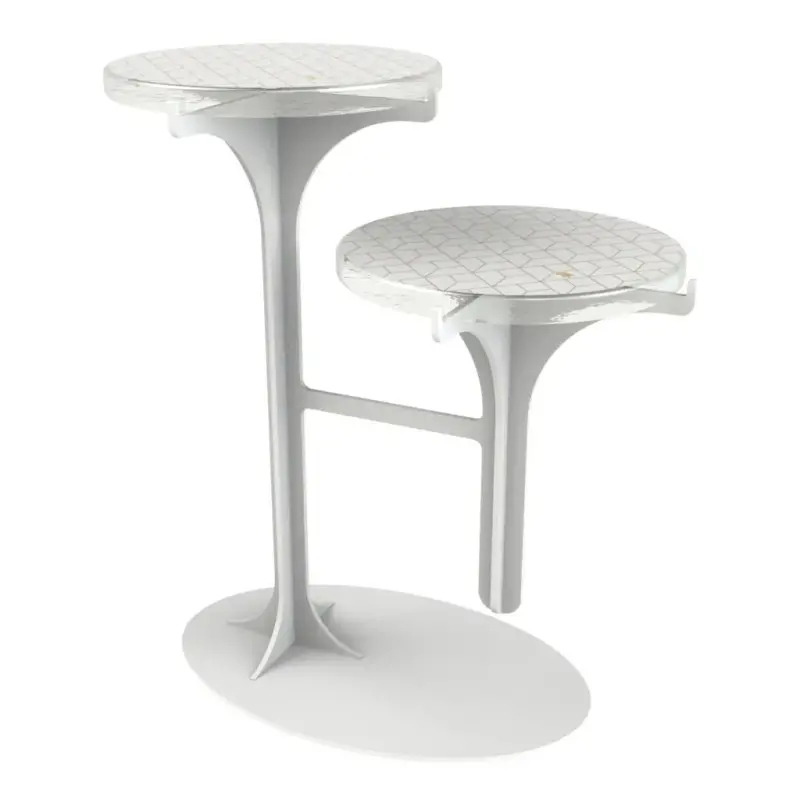 My Glass Studio Petit Fours Stand, White - Set of 2 - 23.6 x 13.9 x 25.2 cm