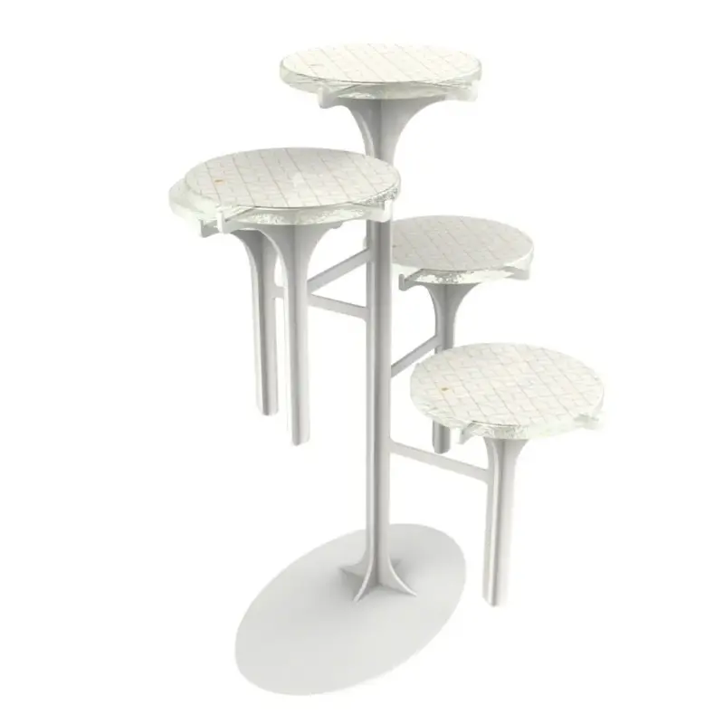 My Glass Studio Petit Fours Stand, White - Set of 2 - Dia: 13 cm, H: 40 cm